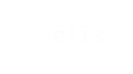 Logo of Elia with the tagline "Powering a world in progress" in a stylized font.