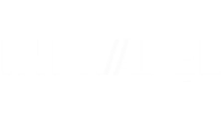 Logo of Infrabel with the tagline "Right On Track" in white text on a black background.